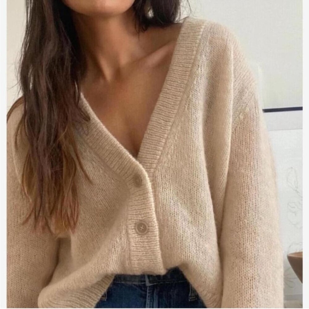 Jenni Kayne Women's Cream and White Cardigan